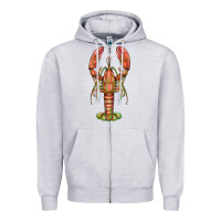 Heather Grey lobster Zipper Hoodie - BarkalooDesign