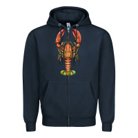 Navy lobster Zipper Hoodie - BarkalooDesign