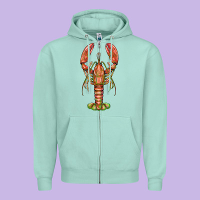 Lobster Zipper Hoodie Designed By Barkaloodesign