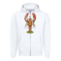White lobster Zipper Hoodie - BarkalooDesign