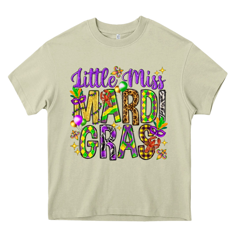 Little Miss Mardi Gras Heavy Core Tee by NancyCooperArtShop | Teevron
