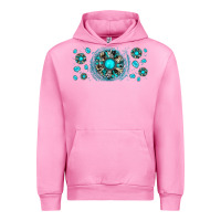 Fuchsia Pink turquoise gemstone sunflower Urban Hoodie - JahusDesignShop