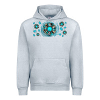 Heather Grey turquoise gemstone sunflower Urban Hoodie - JahusDesignShop