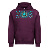 Mauve Wine turquoise gemstone sunflower Urban Hoodie - JahusDesignShop