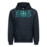 Navy turquoise gemstone sunflower Urban Hoodie - JahusDesignShop