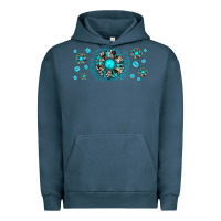 Pigment Midnight Navy turquoise gemstone sunflower Urban Hoodie - JahusDesignShop
