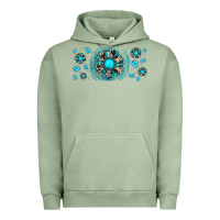 Pigment Oil Green turquoise gemstone sunflower Urban Hoodie - JahusDesignShop