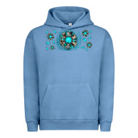 Pigment Pebble Blue turquoise gemstone sunflower Urban Hoodie - JahusDesignShop