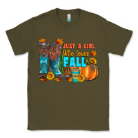 Army Green jusa a girl who loves fall Classic Tee - Artiststas