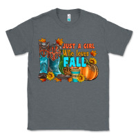 Charcoal Heather jusa a girl who loves fall Classic Tee - Artiststas