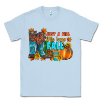 Dusty Blue jusa a girl who loves fall Classic Tee - Artiststas