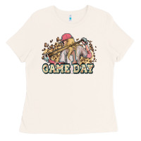 Bone game day baseball leopard Ladies Tee - HowdyJamesFarm