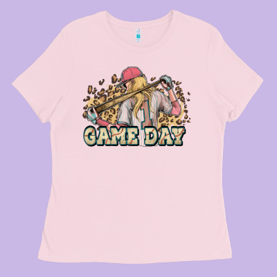 Game Day Baseball Leopard Ladies Tee Designed By Howdyjamesfarm