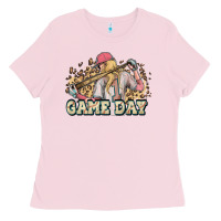 Bubblegum Pink game day baseball leopard Ladies Tee - HowdyJamesFarm