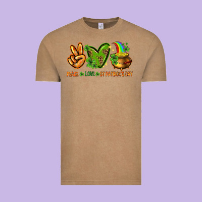 Peace Love St. Patrick's Day Vintage Tee Designed By Howdyjamesfarm