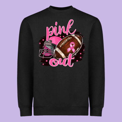 Pink Out Football Heavyweight Sweatshirt Designed By Barkaloodesign