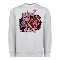 Heather Grey Pink Out Football Heavyweight Sweatshirt - BarkalooDesign