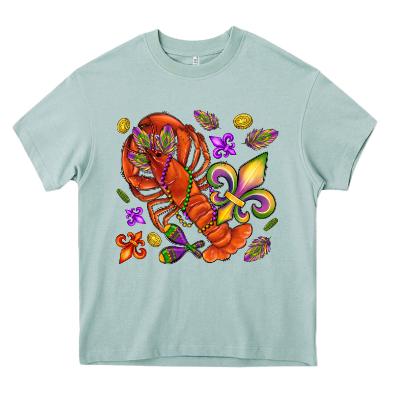 Crawfish And Fleur De Lis Heavy Core Tee by NancyCooperArtShop | Teevron