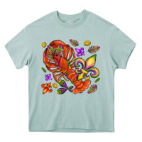 Arona Crawfish and fleur de lis Heavy Core Tee - NancyCooperArtShop