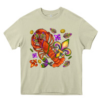Mossy Crawfish and fleur de lis Heavy Core Tee - NancyCooperArtShop