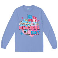Colony Blue Happy Memorial Day Long Sleeve Tee - FaDigitalArtStudio