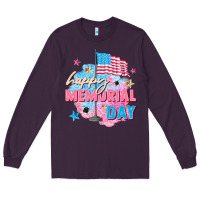 Plum Happy Memorial Day Long Sleeve Tee - FaDigitalArtStudio