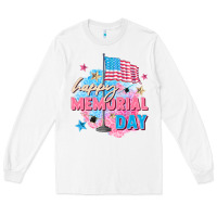 White Happy Memorial Day Long Sleeve Tee - FaDigitalArtStudio