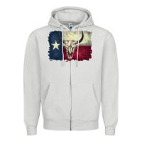 Dove Grey texas flag Zipper Hoodie - BarkalooDesign
