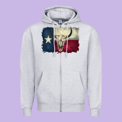Texas Flag Zipper Hoodie Designed By Barkaloodesign