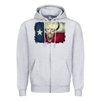 Heather Grey texas flag Zipper Hoodie - BarkalooDesign