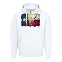 White texas flag Zipper Hoodie - BarkalooDesign