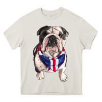 Cream English Dog Heavy Core Tee - RanaPortraitStore