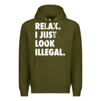 Army Green relax trump i just look illegal politically incorrect t shirt Premium Hoodie - maiPhamDesign