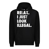 Black relax trump i just look illegal politically incorrect t shirt Premium Hoodie - maiPhamDesign