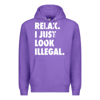 Purple relax trump i just look illegal politically incorrect t shirt Premium Hoodie - maiPhamDesign