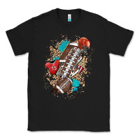 Black Football lightning bolt leopard Classic Tee - HowdyJamesFarm