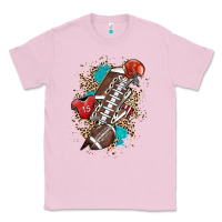 Bubblegum Pink Football lightning bolt leopard Classic Tee - HowdyJamesFarm