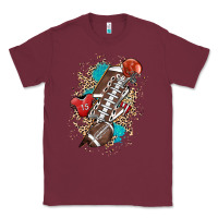 Burgundy Football lightning bolt leopard Classic Tee - HowdyJamesFarm