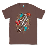 Chestnut Football lightning bolt leopard Classic Tee - HowdyJamesFarm