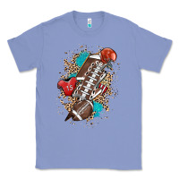 Colony Blue Football lightning bolt leopard Classic Tee - HowdyJamesFarm