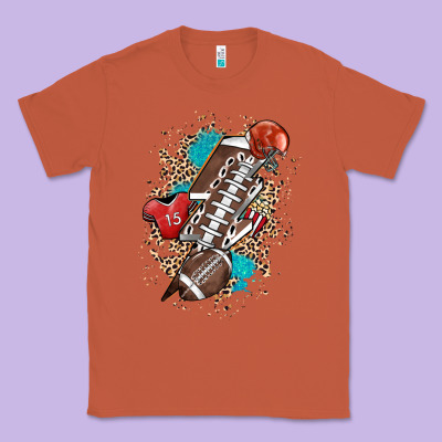 Football Lightning Bolt Leopard Classic Tee Designed By Howdyjamesfarm