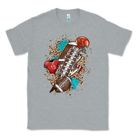 Heather Grey Football lightning bolt leopard Classic Tee - HowdyJamesFarm