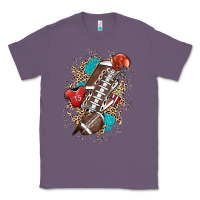 Lavender Football lightning bolt leopard Classic Tee - HowdyJamesFarm
