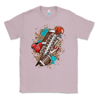 Lilac Football lightning bolt leopard Classic Tee - HowdyJamesFarm