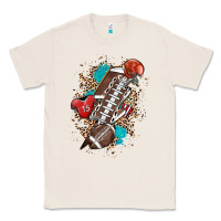 Natural Football lightning bolt leopard Classic Tee - HowdyJamesFarm