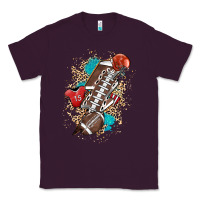 Plum Football lightning bolt leopard Classic Tee - HowdyJamesFarm