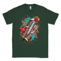 Sports Green Football lightning bolt leopard Classic Tee - HowdyJamesFarm