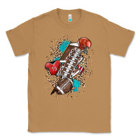 Toasted Coconut Football lightning bolt leopard Classic Tee - HowdyJamesFarm