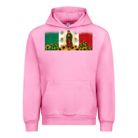 Fuchsia Pink lady of guadalupe mexican flag Urban Hoodie - JahusDesignShop