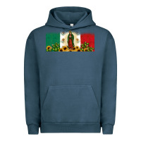 Pigment Midnight Navy lady of guadalupe mexican flag Urban Hoodie - JahusDesignShop